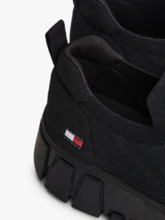 Chunky Cleat Knit Trainers — Black 6