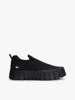 Chunky Cleat Knit Trainers — Black 1