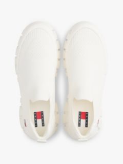 Chunky Cleat Knit Trainers — White 3