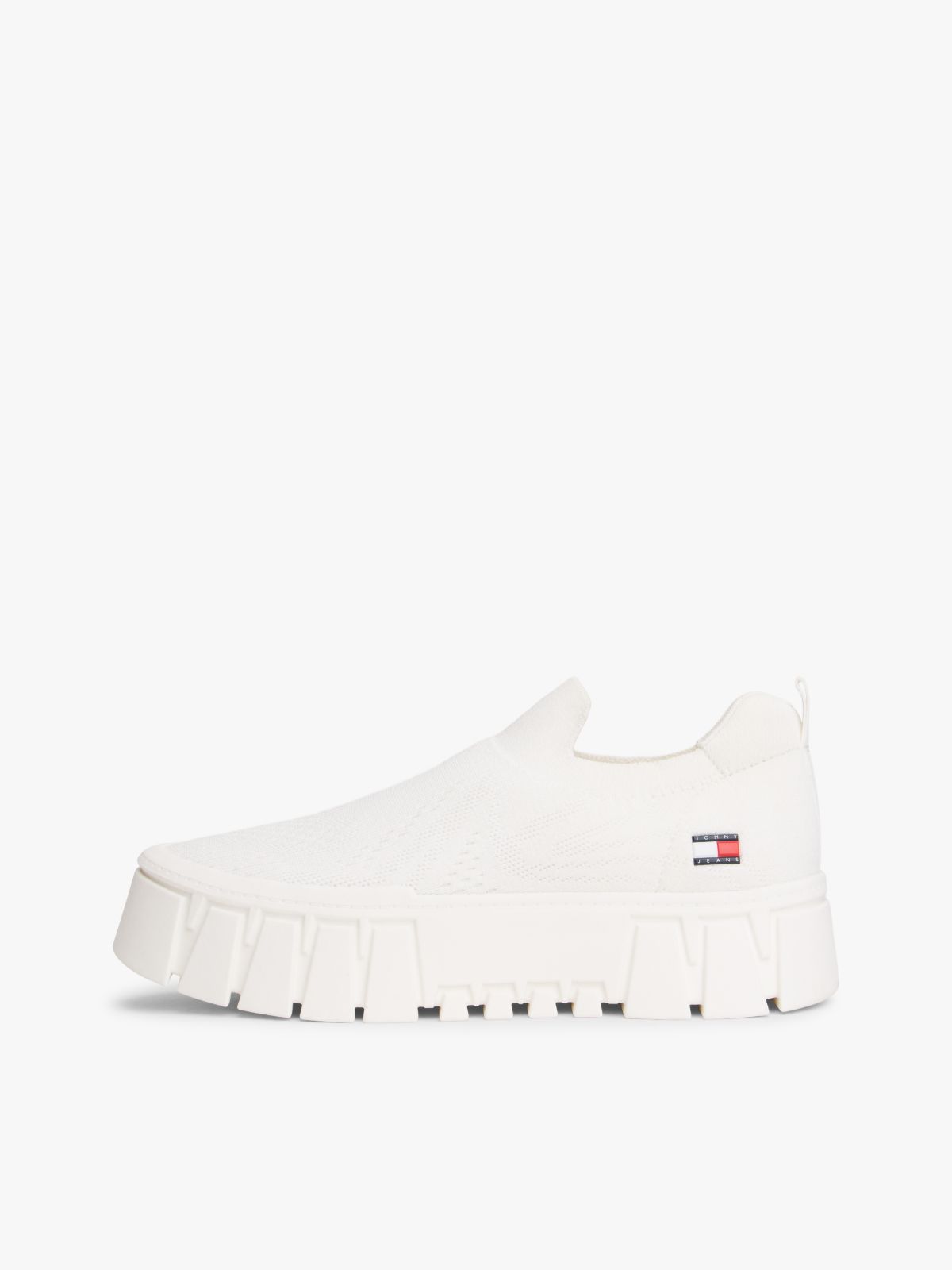 Chunky Cleat Knit Trainers — White