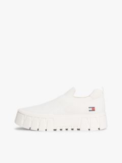 Chunky Cleat Knit Trainers — White 7