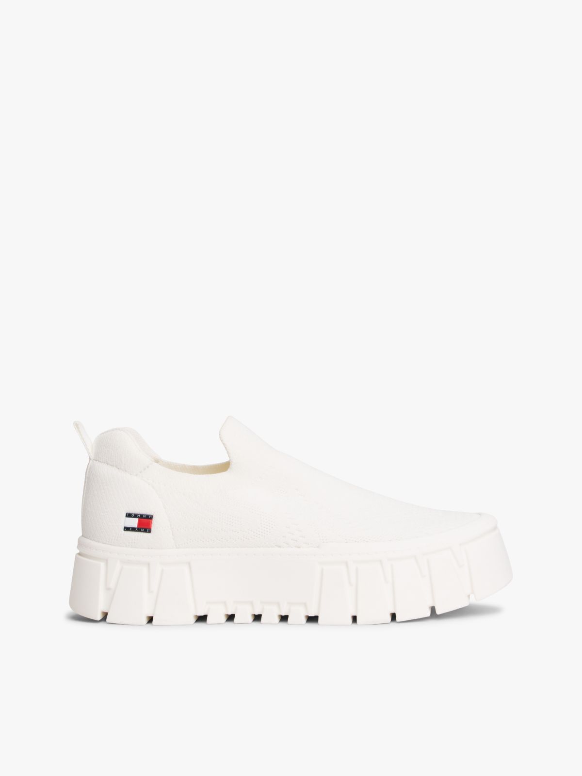 Chunky Cleat Knit Trainers — White