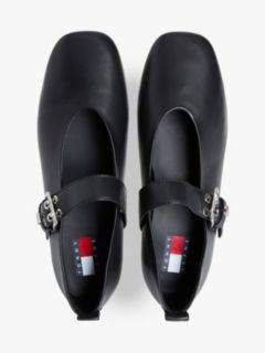 Leather Buckle Ballerinas — Black 3