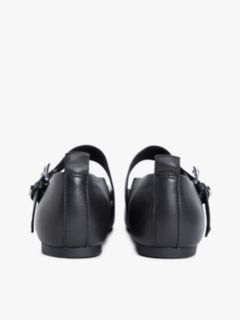 Leather Buckle Ballerinas — Black 4