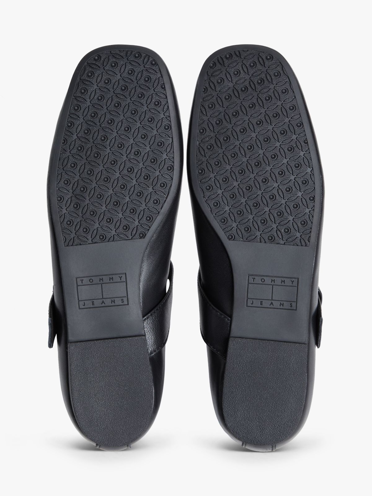 Leather Buckle Ballerinas — Black