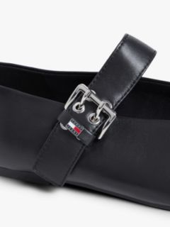 Leather Buckle Ballerinas — Black 6