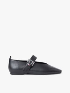 Leather Buckle Ballerinas — Black 1