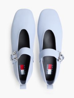 Leather Buckle Ballerinas — Blue 3
