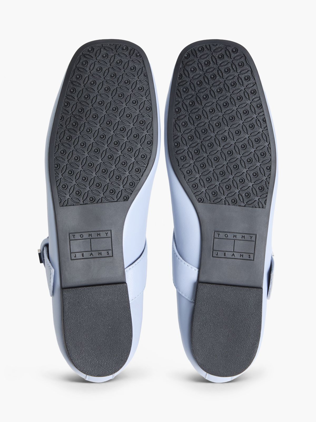 Leather Buckle Ballerinas — Blue