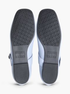 Leather Buckle Ballerinas — Blue 5