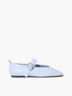 Leather Buckle Ballerinas — Blue 1