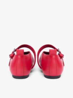 Leather Buckle Ballerinas — Red 4