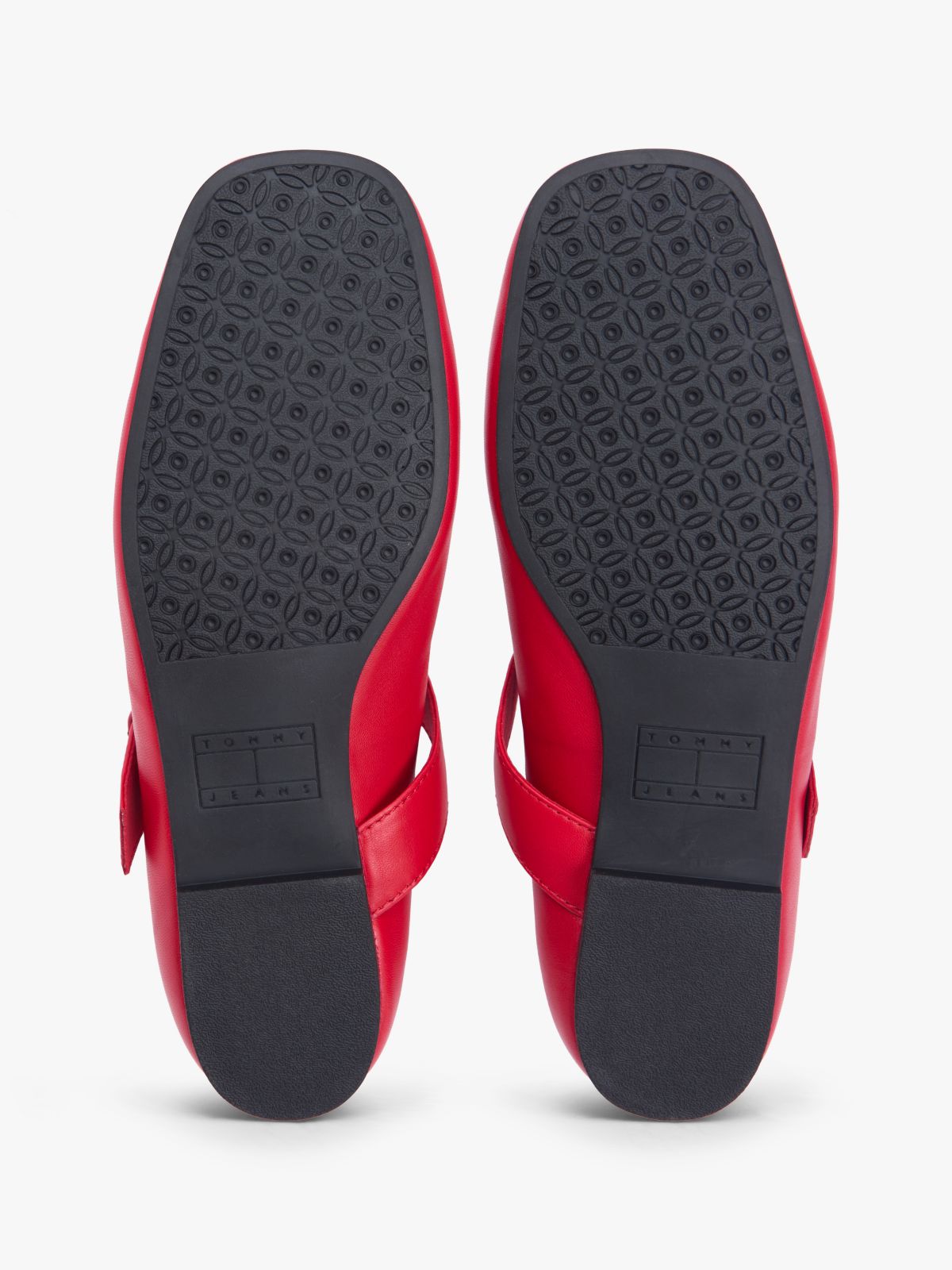 Leather Buckle Ballerinas — Red