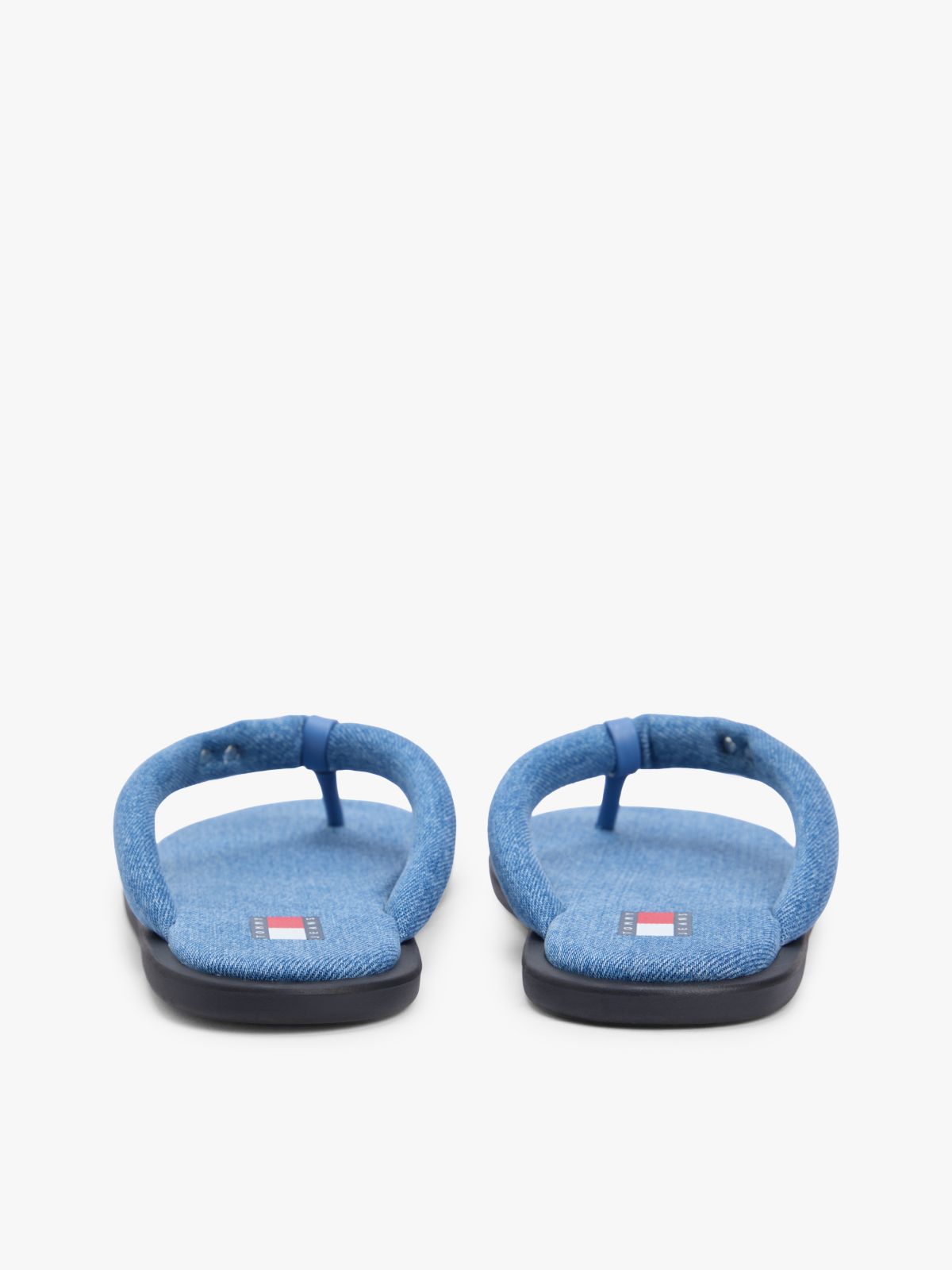 Denim Padded Strap Flip-Flops — Blue