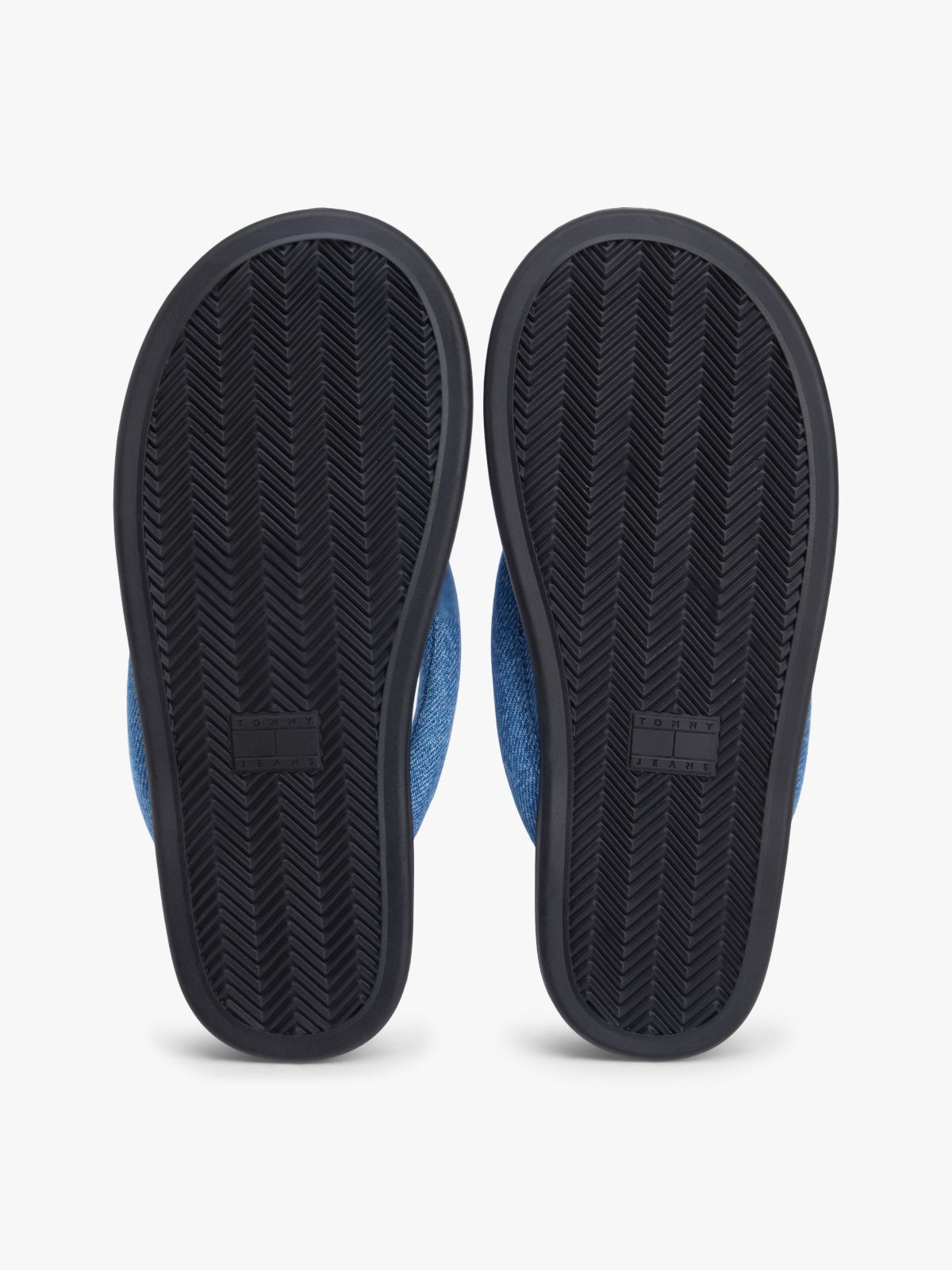 Denim Padded Strap Flip-Flops — Blue