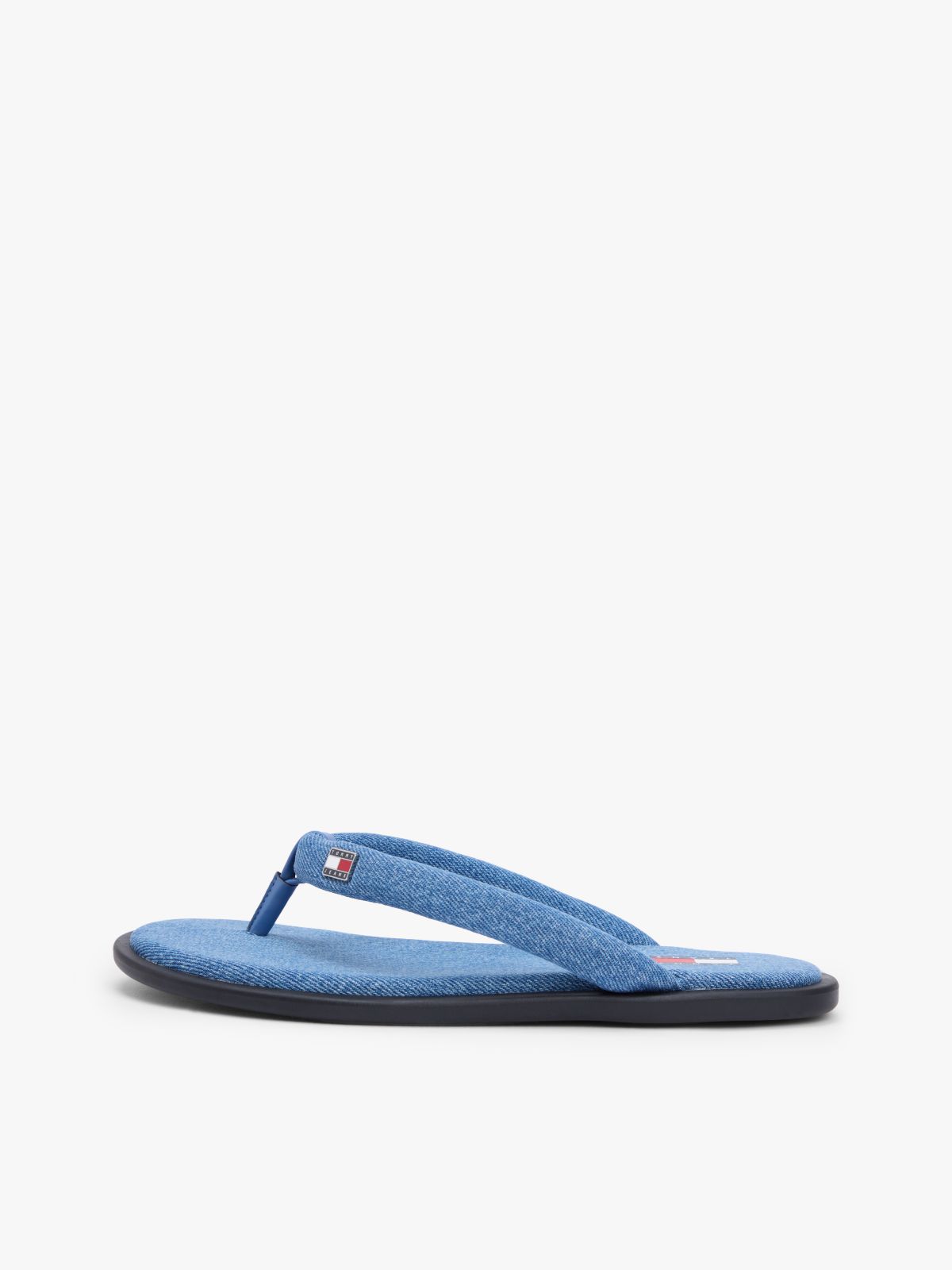 Denim Padded Strap Flip-Flops — Blue