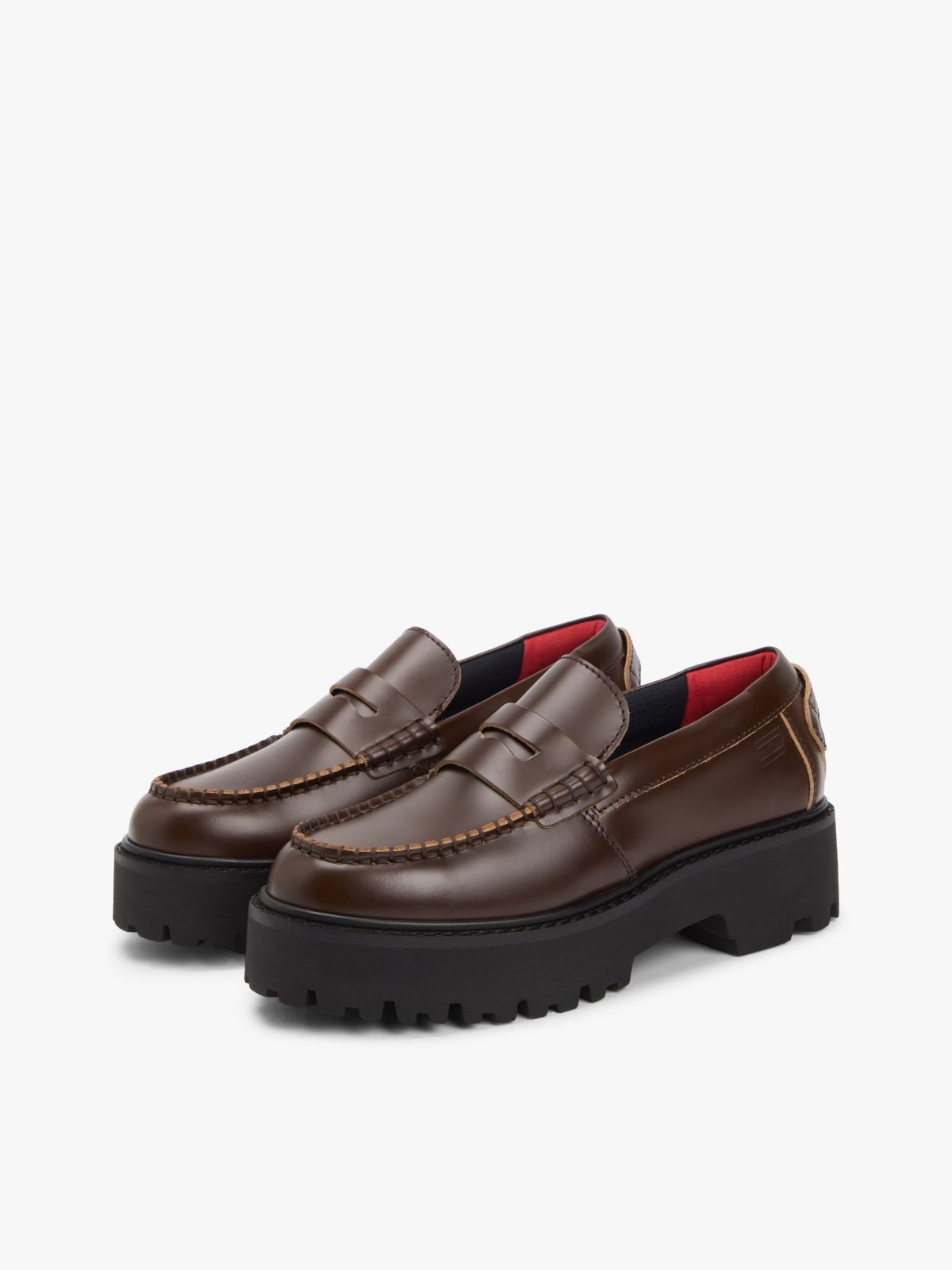 Archive Leather Chunky Cleat Loafers — Brown