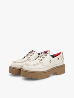 Archive Leather Chunky Cleat Boat Shoes — White 2