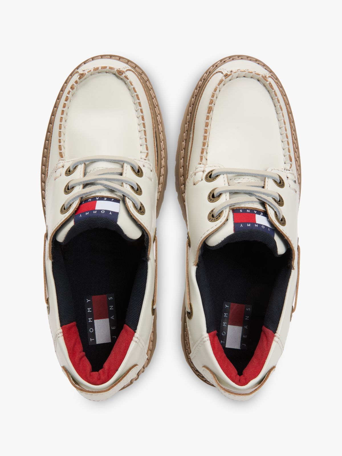 Archive Leather Chunky Cleat Boat Shoes — White
