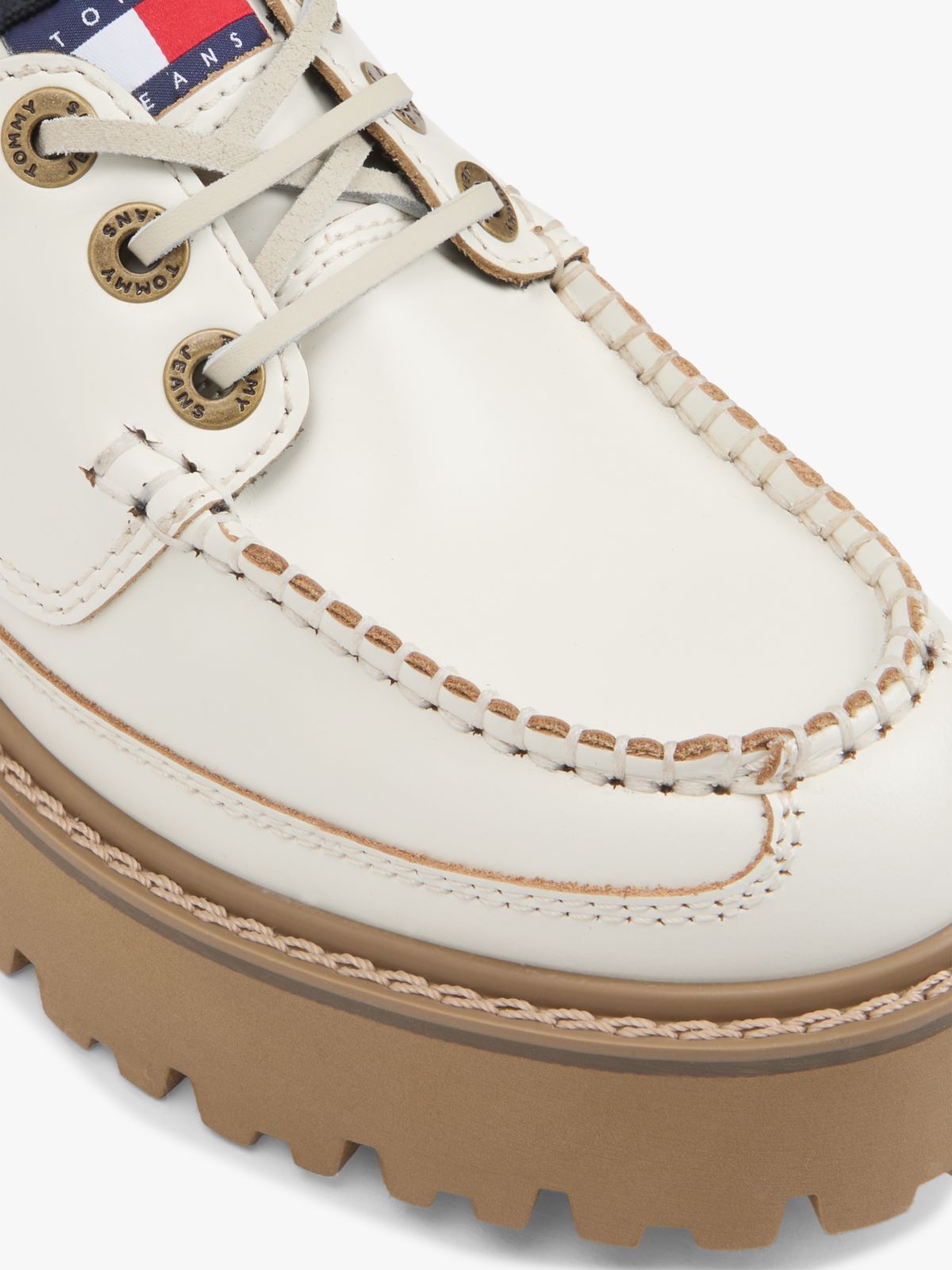 Archive Leather Chunky Cleat Boat Shoes — White