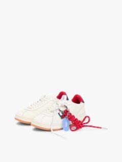 Leather Archive Court Trainers With Charms — White 2