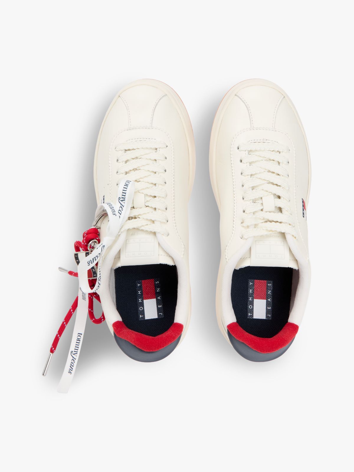 Leather Archive Court Trainers With Charms — White