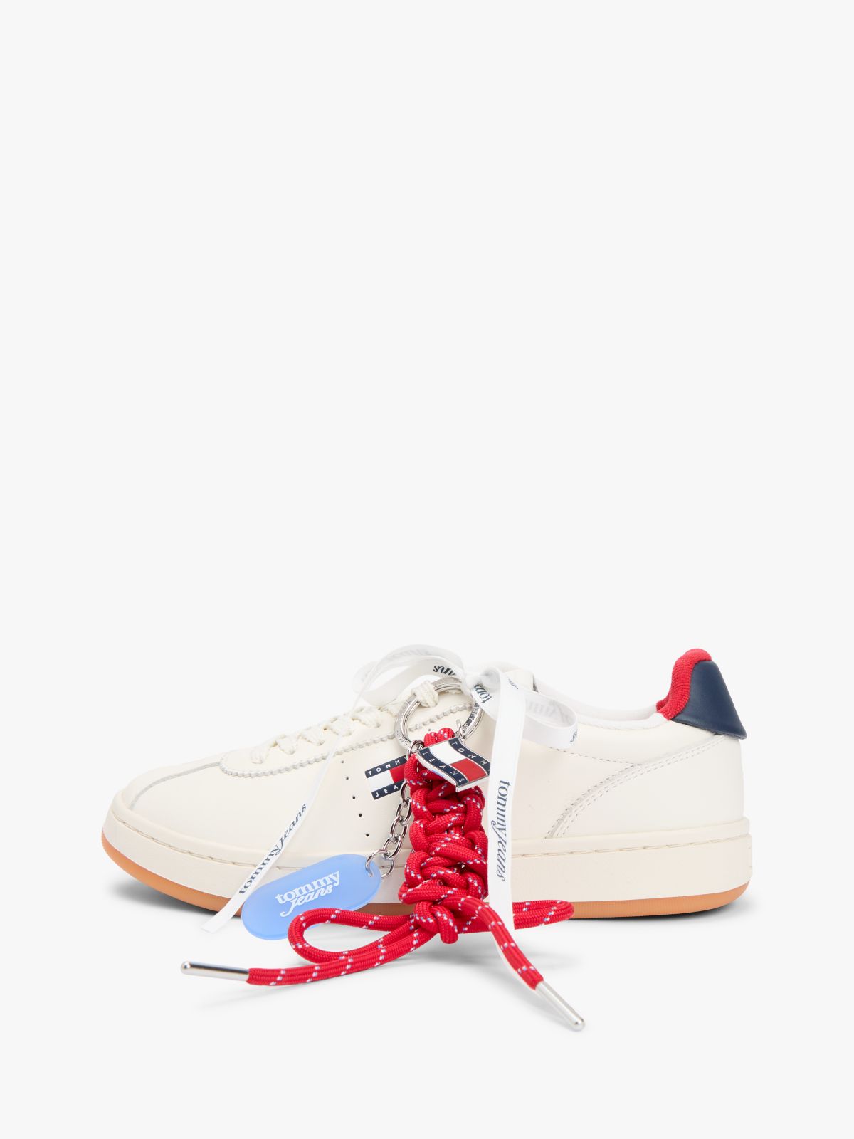 Leather Archive Court Trainers With Charms — White