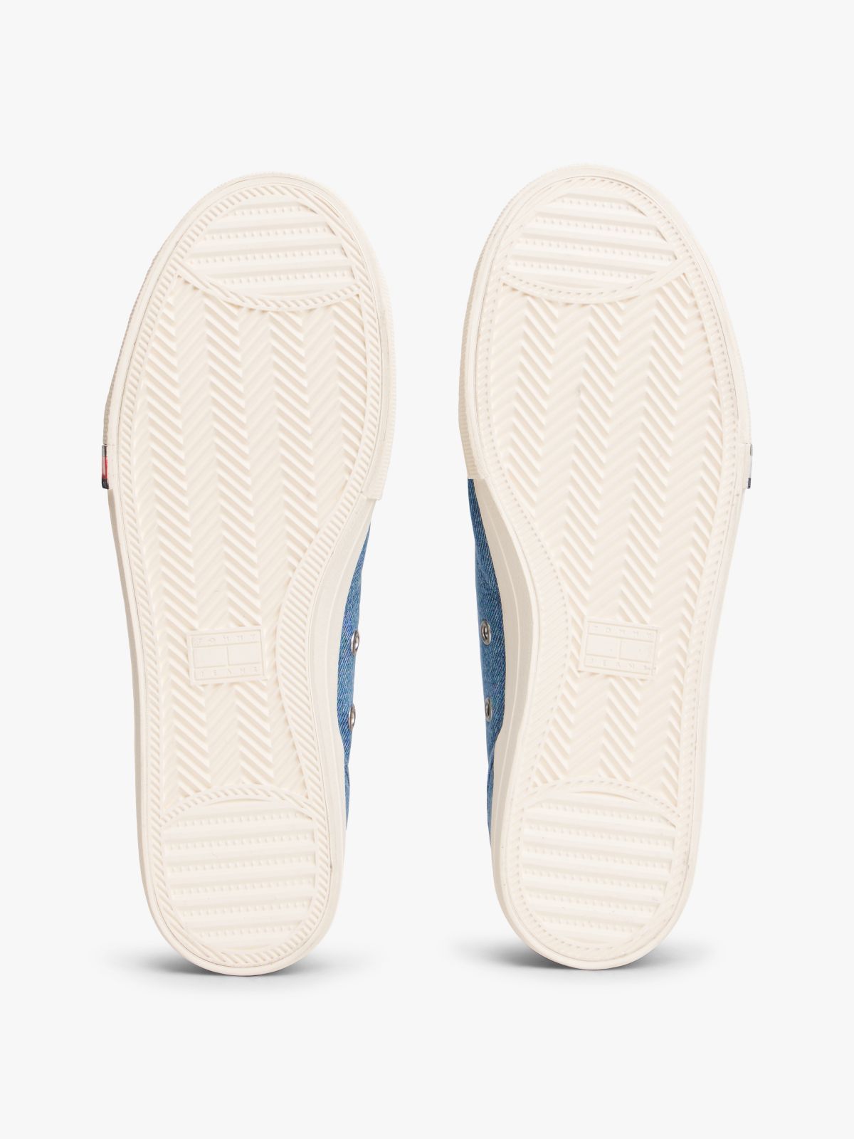 Archive Flag Stripe Washed Denim Trainers — Blue
