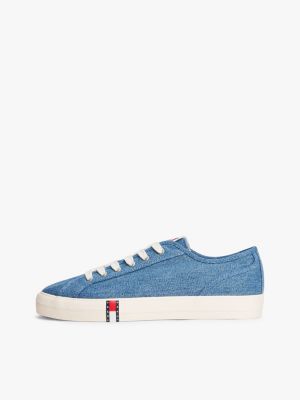 zapatillas archive vaqueras con logo azul de mujeres tommy jeans