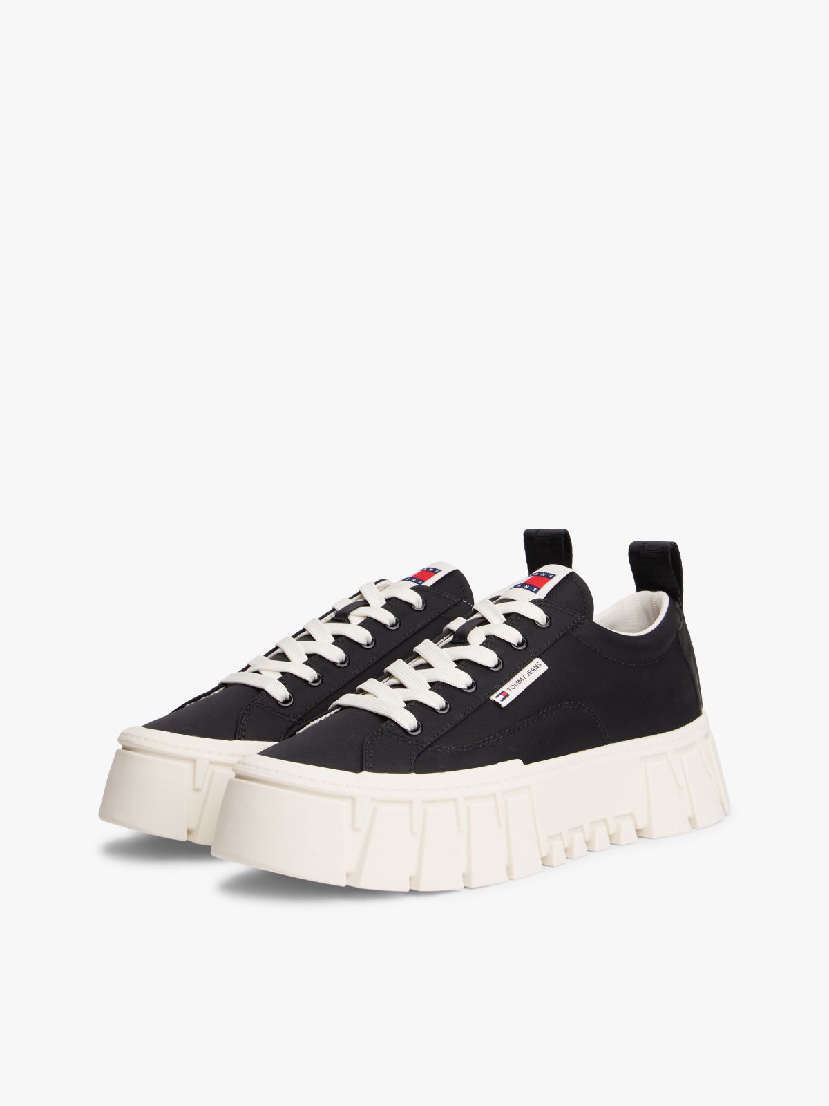 Logo Tab Platform Cleat Trainers — Black