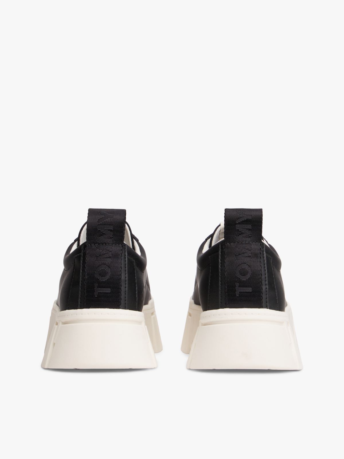 Logo Tab Platform Cleat Trainers — Black