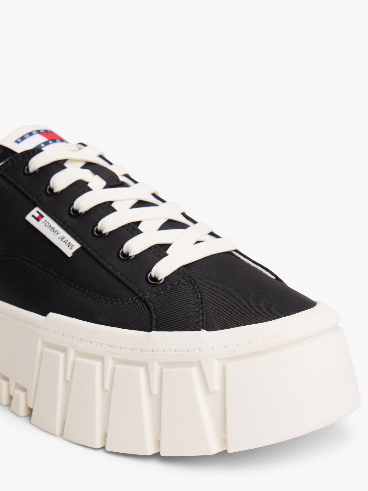 Logo Tab Platform Cleat Trainers — Black