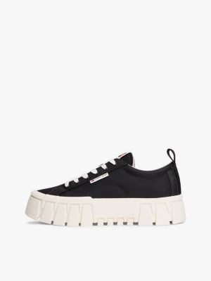 black logo tab platform cleat trainers for women tommy jeans