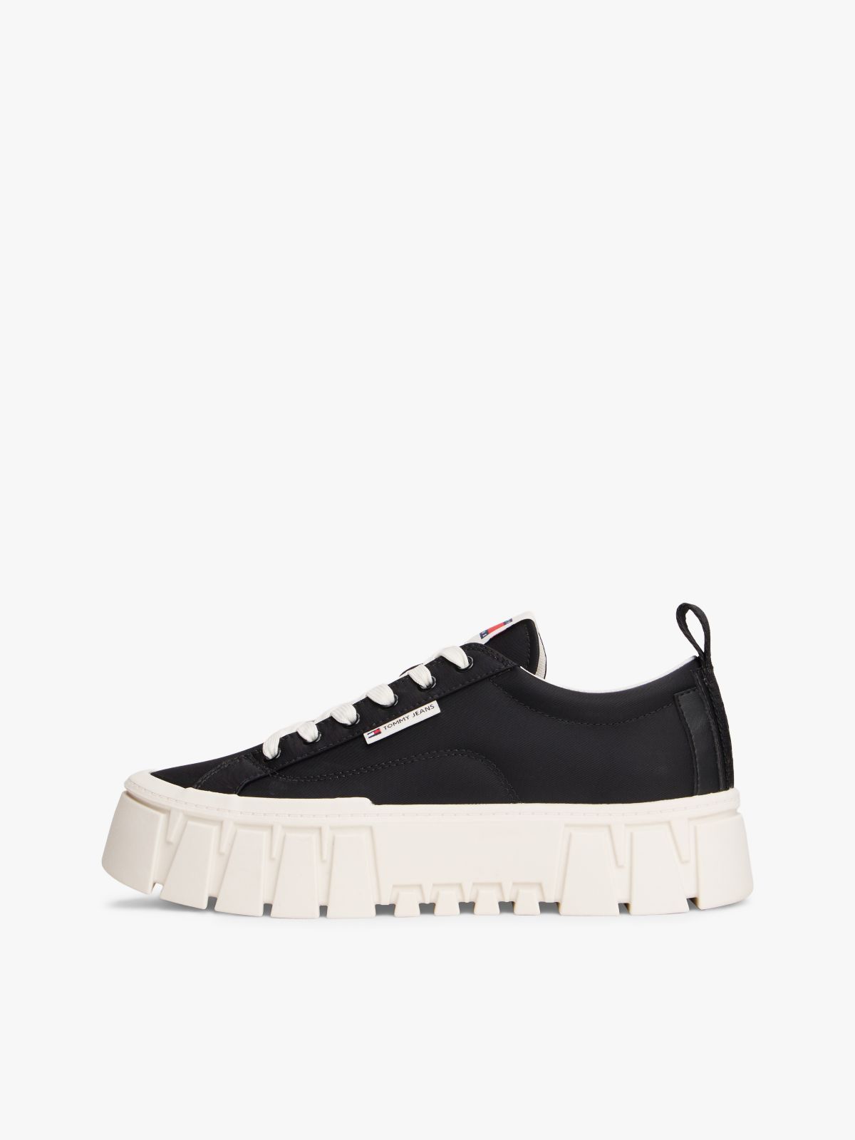 Logo Tab Platform Cleat Trainers — Black