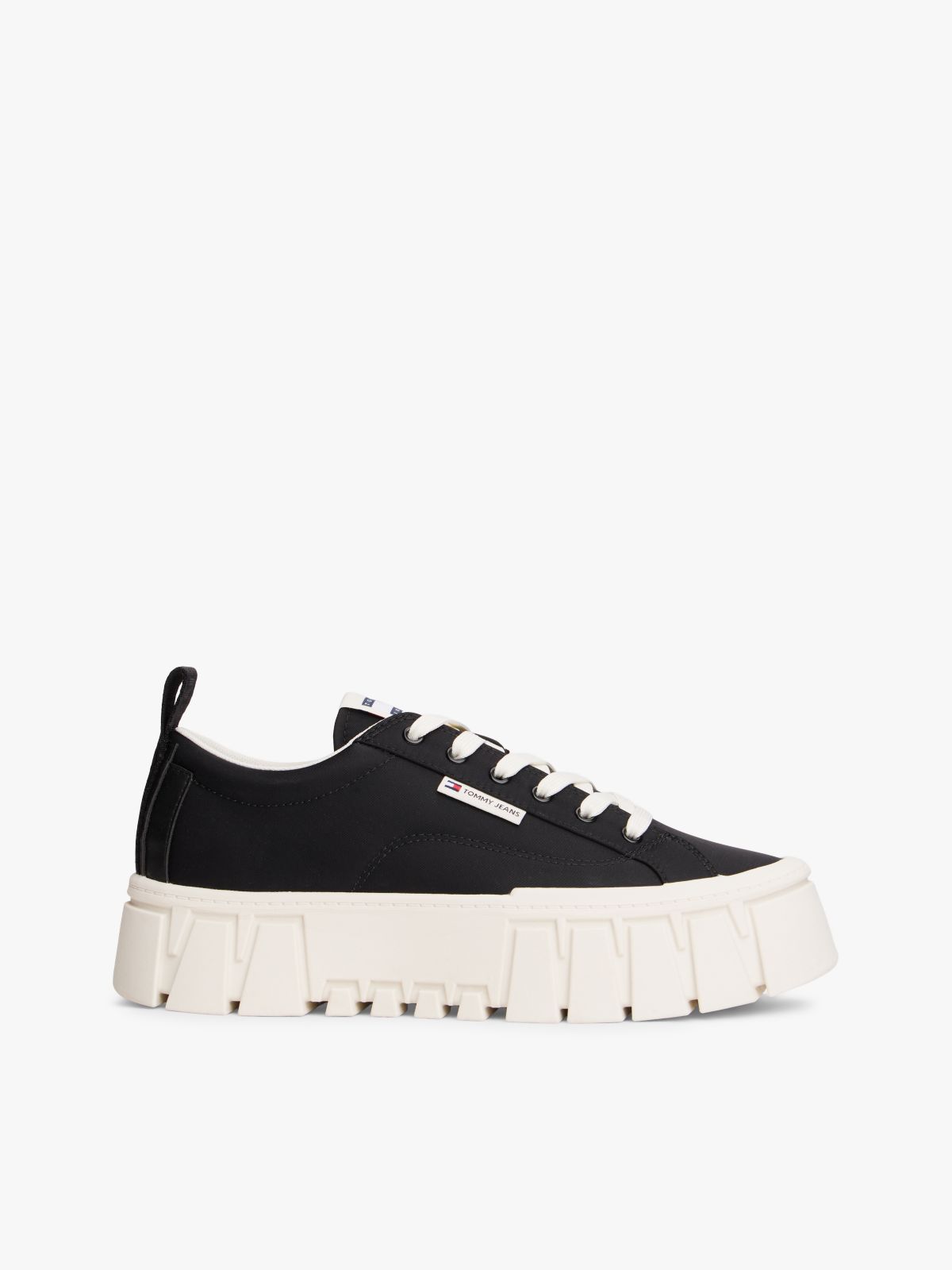 Logo Tab Platform Cleat Trainers — Black