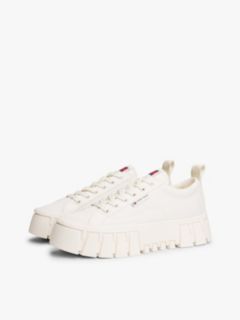 Logo Tab Platform Cleat Trainers — White 2