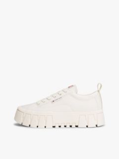 Logo Tab Platform Cleat Trainers — White 7