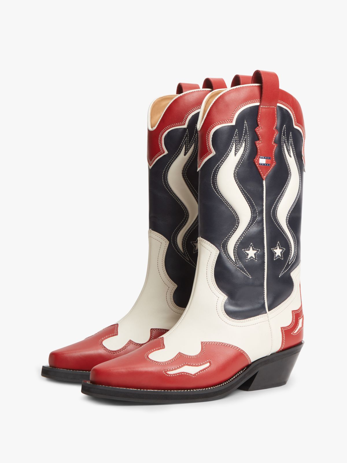 Archive Leather Cowboy Boots — Multi