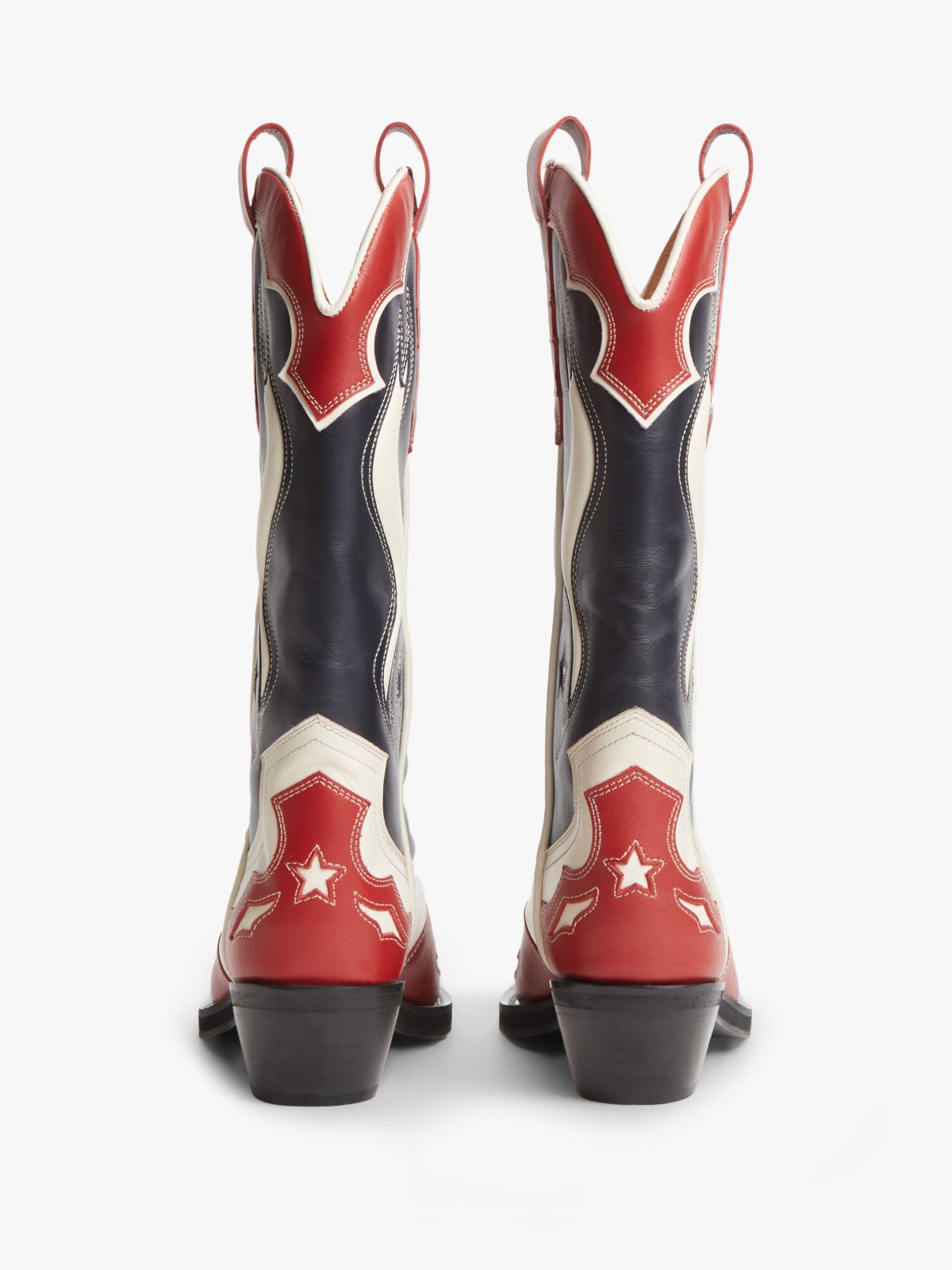 Archive Leather Cowboy Boots — Multi