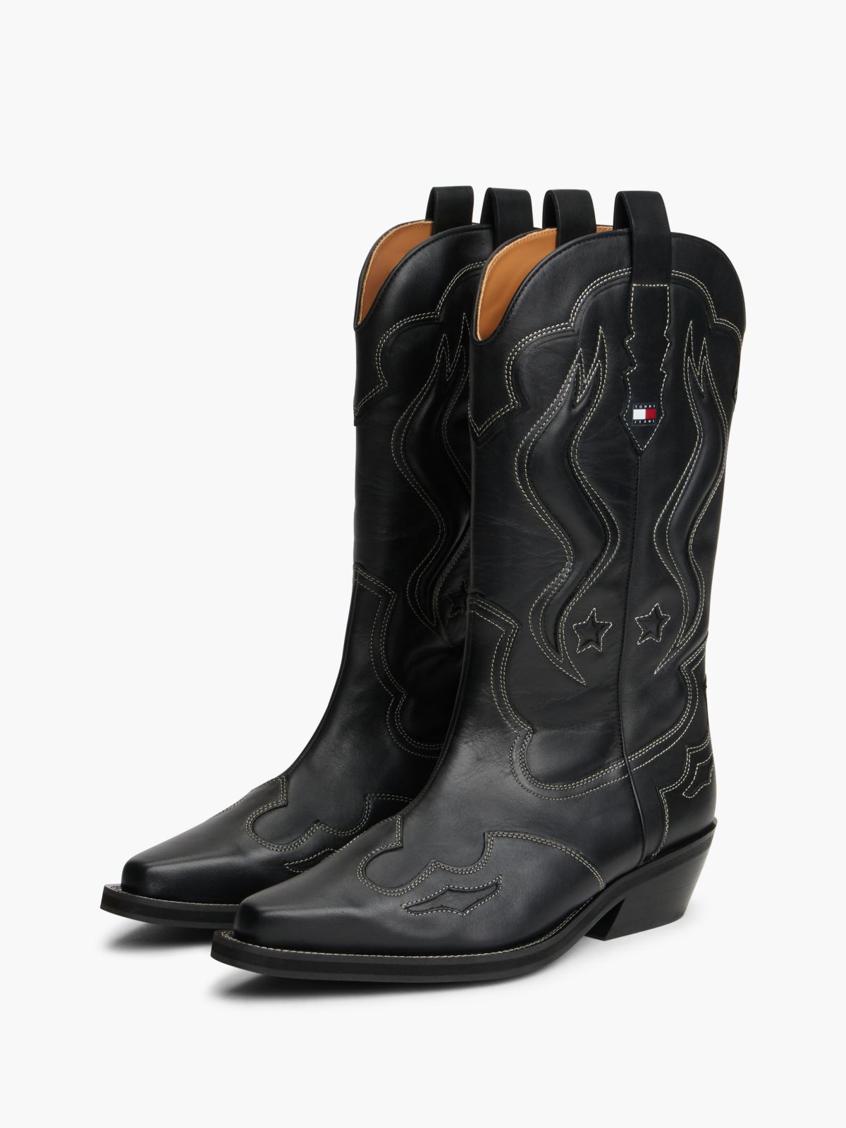 Archive Leather Cowboy Boots — Black