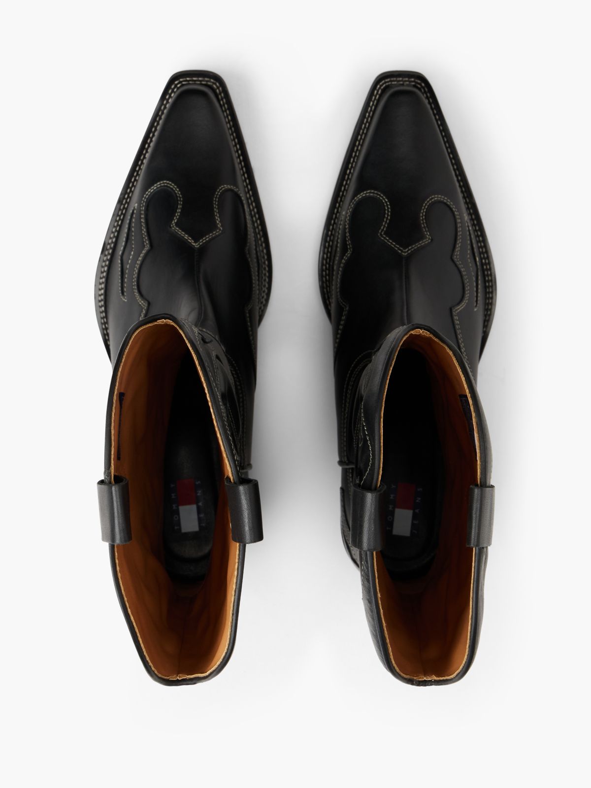Archive Leather Cowboy Boots — Black