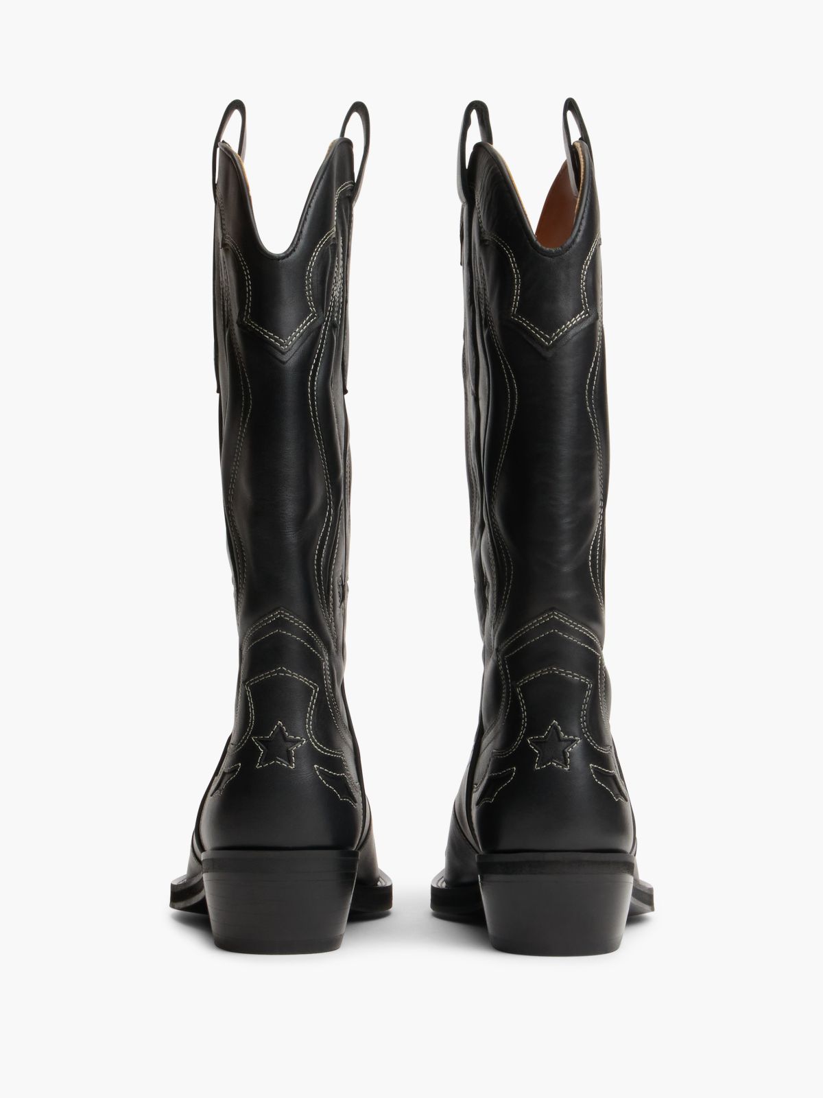 Archive Leather Cowboy Boots — Black