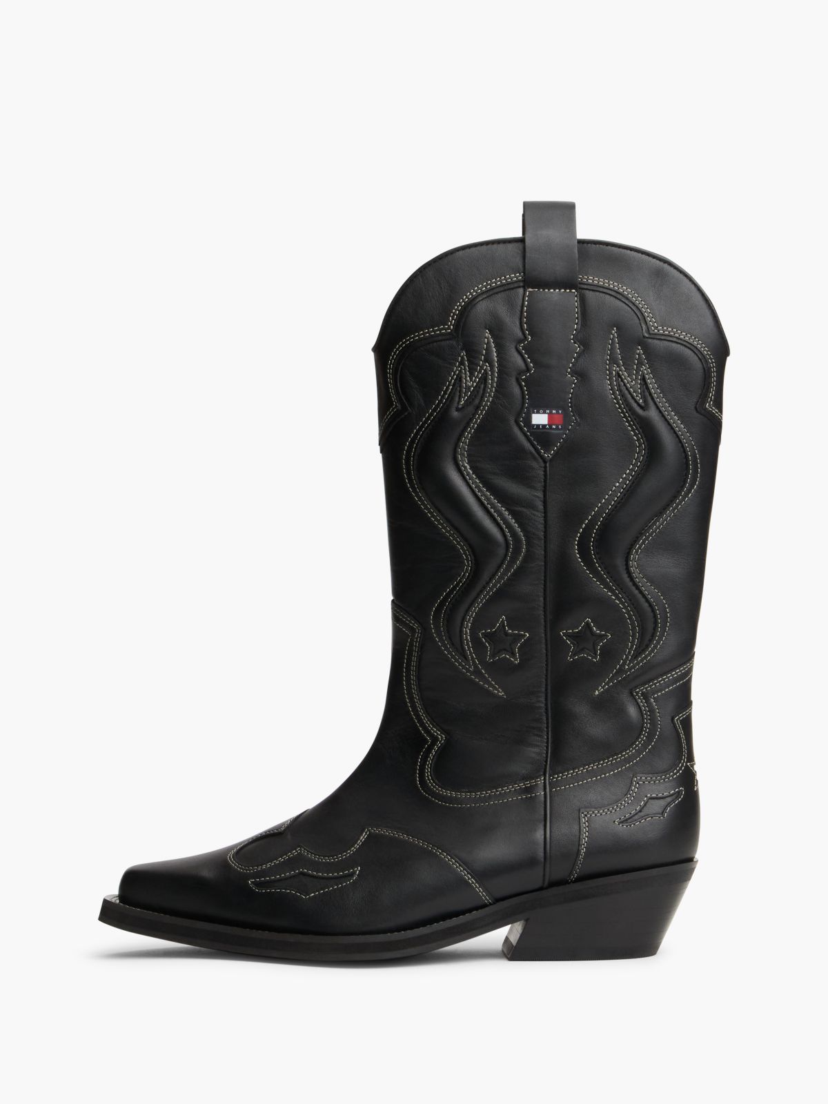 Archive Leather Cowboy Boots — Black