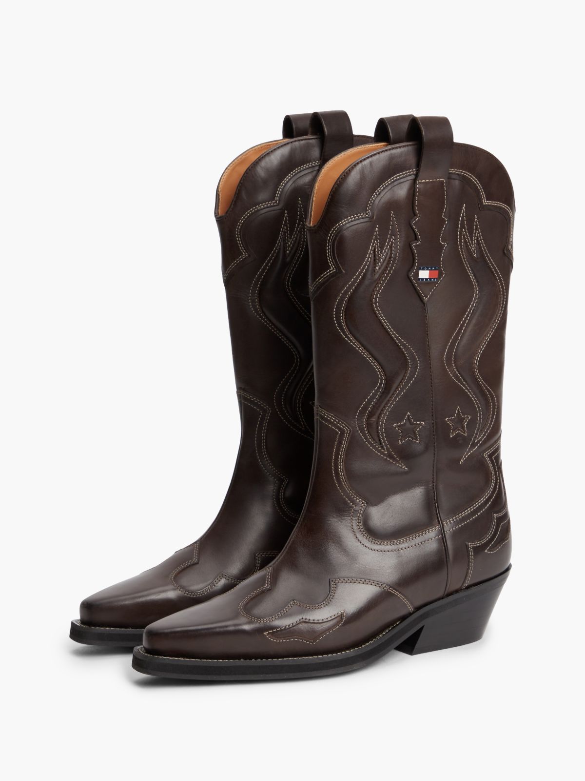 Archive Leather Cowboy Boots — Brown