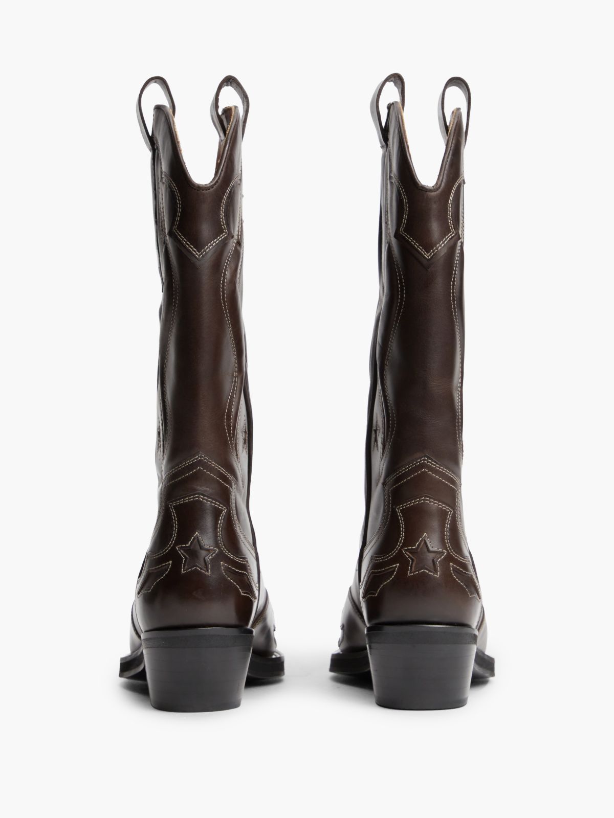 Archive Leather Cowboy Boots — Brown