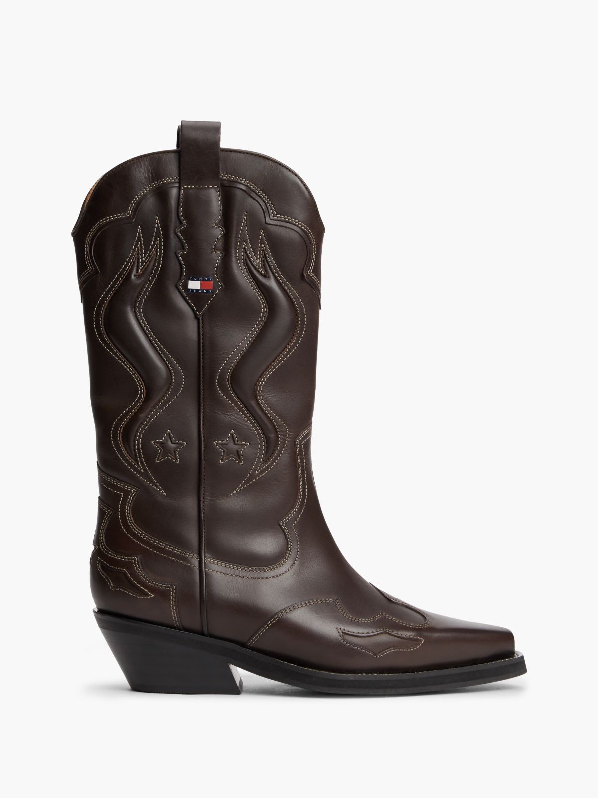 Archive Leather Cowboy Boots — Brown