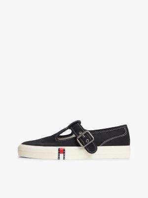 black archive mary jane buckle trainers for women tommy jeans
