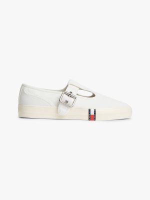 white archive mary jane buckle trainers for women tommy jeans