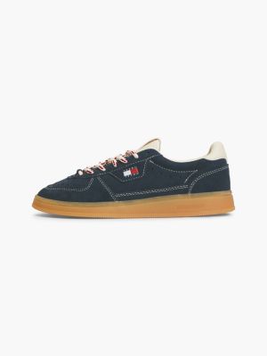 blue the greenwich suede cupsole trainers for women tommy jeans