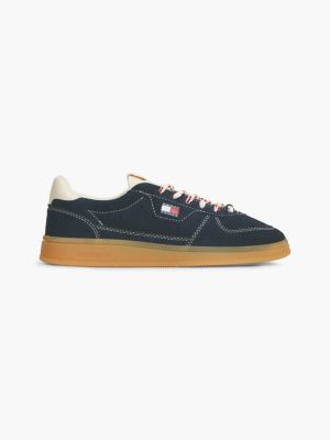 blue the greenwich suede cupsole trainers for women tommy jeans